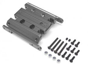 Boom Racing BR682006GM Aluminum Skid Plate - 1 Pc Gun Metal for Vaterra K5 Blazer Ascender