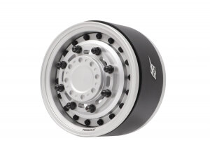 Boom Racing BRPB076FSFS ProBuild 1.9" COMBAT Adjustable Offset Aluminum Beadlock Wheels (2) Flat Silver