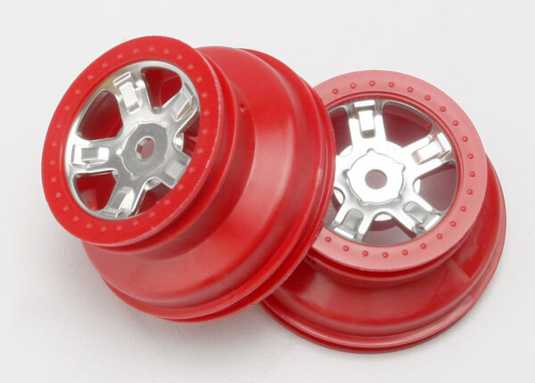 Traxxas TRX7072A wheels SCT (satin chrome-red-beadlockstyle 1:16 (2 pcs)