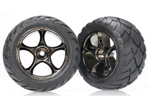 Traxxas tyres Anaconda 2,2 rear on black chrome rim (2 pcs.)
