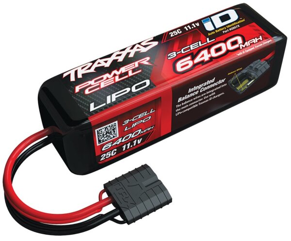 Traxxas TRX2857X LiPo battery 6400mAh 11.1V 3-cell 25C with iD connector