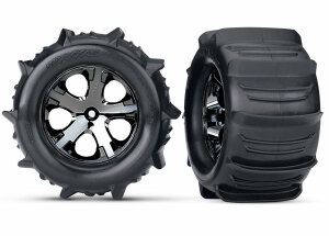 Traxxas TRX3689 Paddle tyres on rim 28 All-Star chrome...