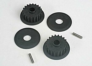 Traxxas pulley wheels, 20Z middle (2) flange, pins