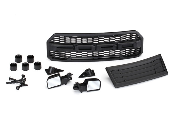 Traxxas TRX5828 Checked Accessory Kit 2017 Ford Raptor with Grill, Air Intake, Side Mirrors