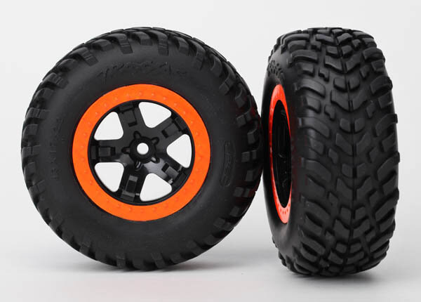 Traxxas tyre+rim mounted Slash hi black/orange beadlock (2 pcs.)