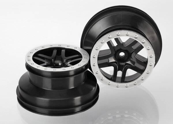 Traxxas wheel SCT SS chrome 2WD vo Slash black/satinchromeBeadlock (2 pcs.)