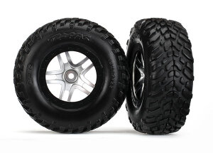 Traxxas pneu sur jante(S1) satin chrome 2,2/3,0 4WD v/h...