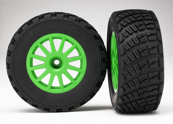 Traxxas tyre on rim green (2 pcs.)