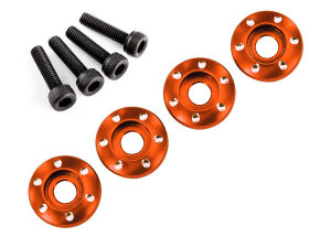 Traxxas TRX7668X alloy wheel nuts orange (4) 3x12 CS...