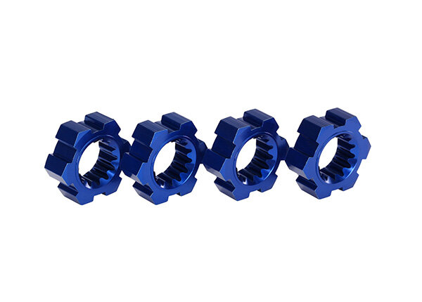 Traxxas TRX7756X Wieldrijver, zeskant, legering (blauw geanodiseerd) (4) XMAXX