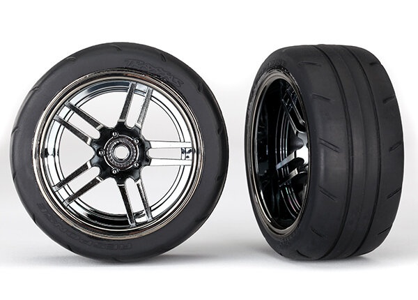 Traxxas Felgen Schwarz Chrom Hinten Für Drag Slash – 2.2/3.0, 12 Mm Sechskant