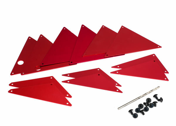 Traxxas TRX8434R Kit de panneaux intérieurs de châssis tubulaire en aluminium rouge