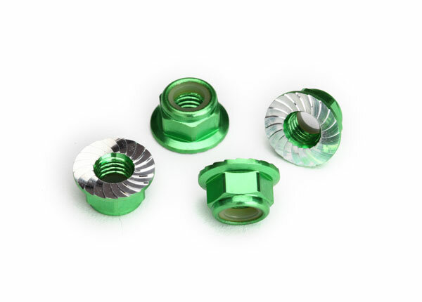 Traxxas TRX8447G Collar stop nut 5mm serrated alloy (4) green