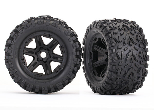 Traxxas TRX8672 Tyre mounted on black rim (Talon EXT 38) E-Revo V 2.0 (2 pcs.)