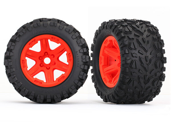 Traxxas TRX8672A Tyre mounted on orange rim (Talon EXT 38) E-Revo V 2.0 (2 pcs.)