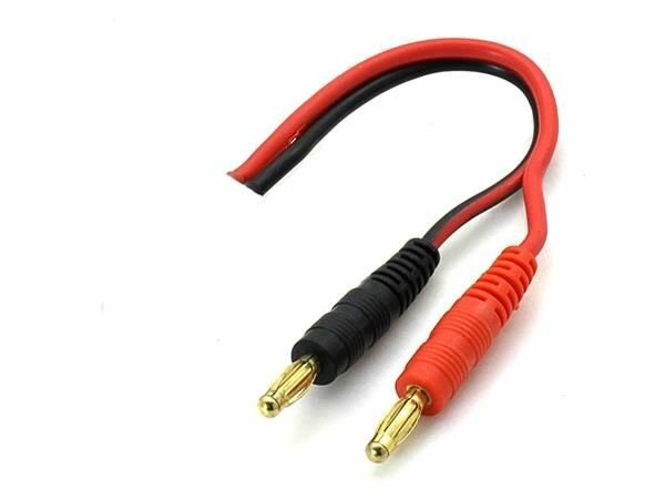 Yellow Rc YEL6007 Charging cable 4mm banana to free cable connector