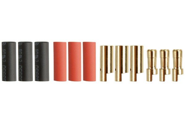 Yuki Model AM-610-3P 5.5mm Bullet gold contacts (3 pairs) incl. heat shrink sleeves