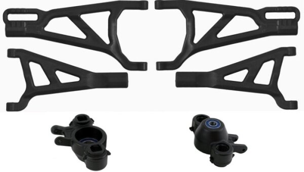 RPM wishbone/steering arm complete set black front for Revo/E-Revo/Brushless 1/8