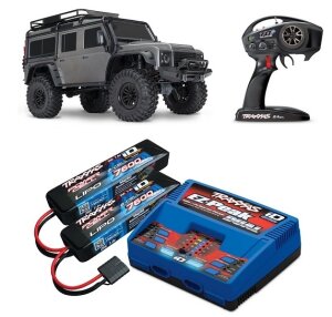 Traxxas 82056-4 TRX-4 Land Rover Defender Grey 1/10th scale 4WD RTR Crawler TQi 2.4GHz Wireless with Traxxas 2S Combo