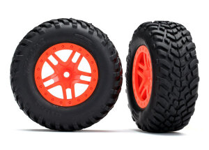 Traxxas TRX5892 Tyres on rim SCT Split-Spoke orange 4WD...