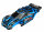 Traxxas TRX6718X Karosserie komplett Rustler 4X4 blau + Aufkleber mit Karohalterung