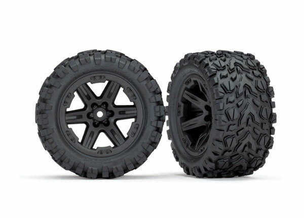 Traxxas TRX6774 Tyres & Rims mounted 2.8 rear (Rustler 2WD) rims black (2 pcs.)