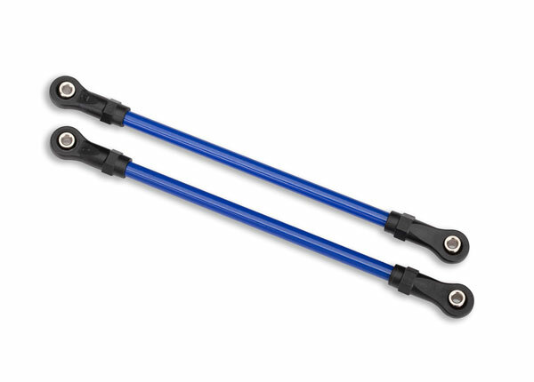 Traxxas TRX8142X Sospensione sinistra in acciaio, parte superiore posteriore, blu (2) 5x115mm (per TRX-4 Long Arm Lift Kit TRX8140)