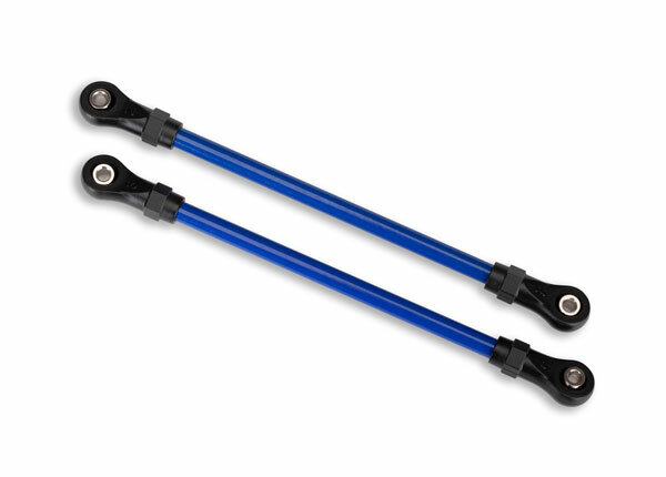 Traxxas TRX8143X Suspension left steel, front down, blue (2) (5x104mm) (for TRX-4 Long Arm Lift Kit TRX8140)
