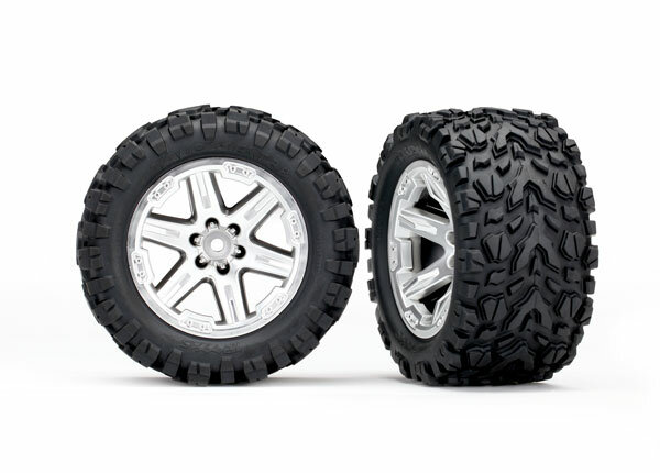 Traxxas TRX6773R Tyres on rim 2.8 RXT satin chrome / Talon Extreme (2 pcs.)