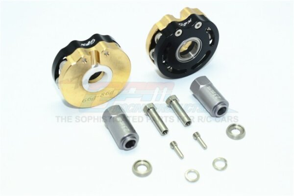 GPM-TRX4023DX-BK TRX-4 Defender brass axle weight with alloy cage (66 to 86g per weight) + 23mm rim driver -12 parts