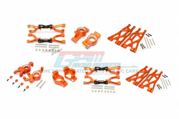 GPM-TXM100-OR X-Maxx 6S X-Maxx 8S Aluminium set wishbones front, rear, top, bottom + front wheel carriers and C-hubs for X-Maxx -92-pieces