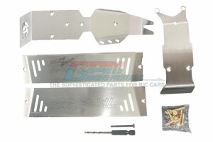GPM-ERZSP1-OC E-Revo 1/8 V2 Edelstahl-Unterfahrschutz Skid Plate Vorn, Mitte und Hinten - 24-tlg