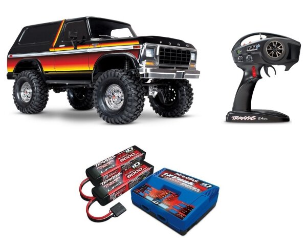 Traxxas 82046-4 TRX-4 1979 Ford Bronco 1:10 4WD RTR Crawler TQi 2.4GHz con Traxxas 3S Combo Sunset