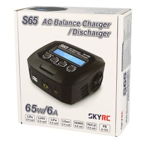 SkyRC SK100152 S65 AC Charger LiPo 2-4s 6A 65W Discharge 2A 10W