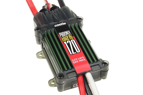 Castle-Creations 010-0104-00 Phoenix Edge 120 Hv High Performance Brushless Flight And Heli High Voltage Controller Data Logger Telemetry Capable Aux. Cable 6-12S 120A Opto