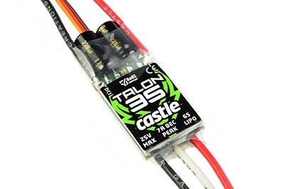 Castle-Creations 010-0122-00 Talon 35 High Power Brushless Flight and Heli Controller Telemetry Capable 2-6S 35A High Power Sbec