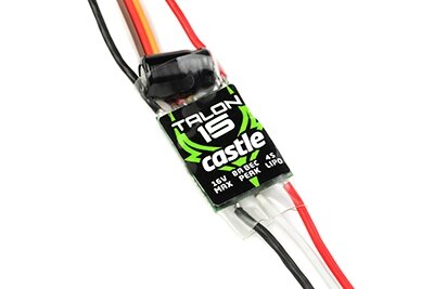 Castle-Creations 010-0129-00 Talon 15 High Power Brushless Flight and Heli Controller Telemetry Capable 2-6S 15A High Power Sbec