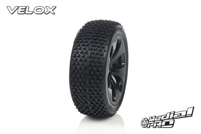 MedialPro MP-6105-M4 Racing Tyres And Rims Glued Velox M4 Super Soft Black Rims Front Slash 2Wd