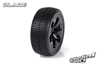 MedialPro MP-6135-M3 Racing Tyres And Rims Bonded Blade M3 Soft Black Rims Front Slash 2Wd