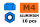 GForce GF-0400-044 Aluminium Écrou hexagonal autobloquant M4 Bleu 10 pces