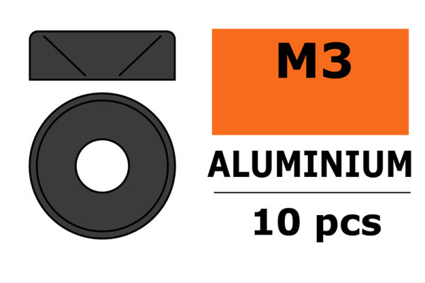 GForce GF-0405-033 Aluminium Washer For M3 Countersunk Screws Ad=8Mm Gun Metal 10pcs