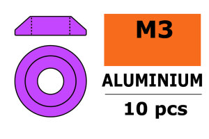 GForce GF-0407-022 Aluminium Unterlegscheibe For M3 Linsenkopfschrauben Ad=10Mm Violet 10 St