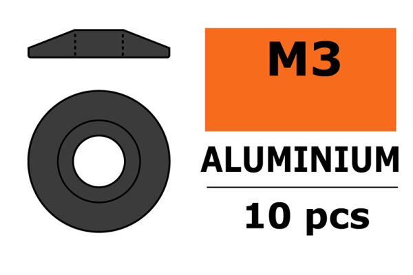 GForce GF-0407-033 Aluminium Washer For M3 Pan Head Screws Ad=15Mm Gun Metal 10pcs