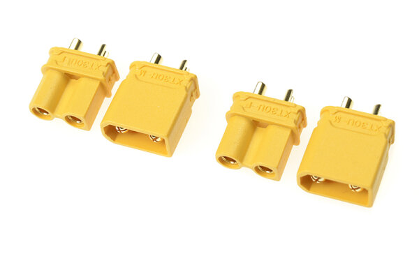 GForce GF-1033-001 Connector XT-30U gouden contacten mannelijk + vrouwelijk 2 paar