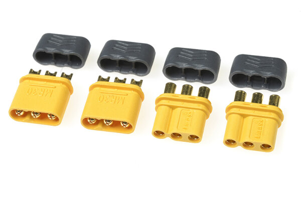 GForce GF-1085-001 Connector Mr-30 3-pole With cap gold contacts male + female 2 pairs