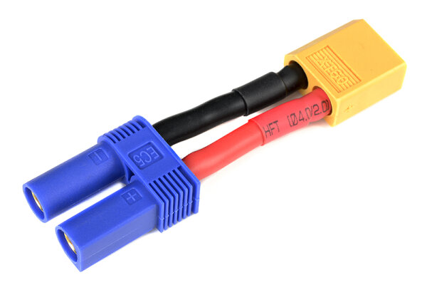 GForce GF-1301-124 Power adapter cable Ec-5 socket <=> XT-60 plug 12Awg silicone cable 1 pc.