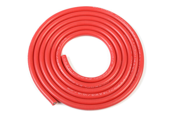 GForce GF-1341-040 Silicone Cable Powerflex Pro+ Red 14Awg 1018/0.05 Strands Ad 3.5Mm 1M