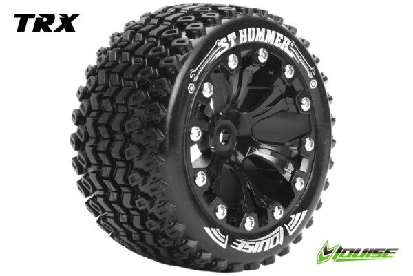 Team Louise L-T3209SB St-Hummer 1-10 Stadium Truck Tyres Ready Glued Soft 2.8" Rims Black 0-Offset Ep Stampede 2Wd Rear Ep Rustler 2Wd Rear Ep Monster Jam 2Wd Rear (2 pcs.)