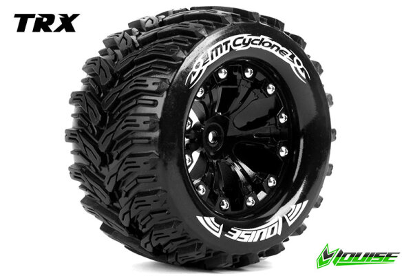 Team Louise L-T3226SB Mt-Cyclone 1-10 Monster Truck Tyres Ready Glued Soft 2.8" Rims Black 0-Offset Ep Stampede 2Wd Rear Ep Rustler 2Wd Rear Ep Monster Jam 2Wd Rear (2 pcs.)