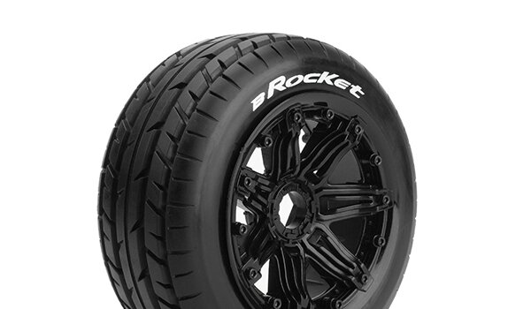 Team Louise L-T3266B B-Rocket 1-5 Buggy Tyres Ready Mounted Sport Rims Black 24Mm Hex Front (2 pcs.)